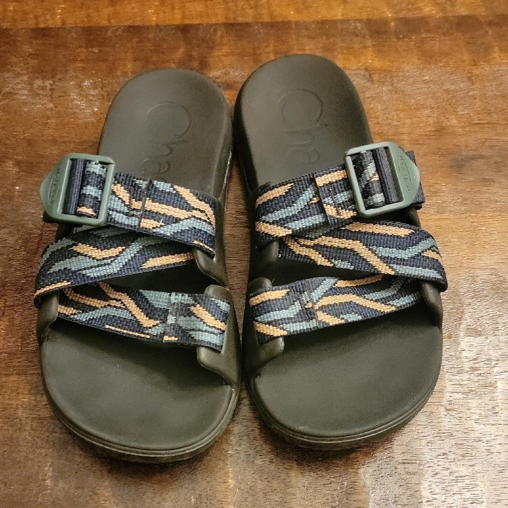 Chaco Black Sandals with Striped Straps